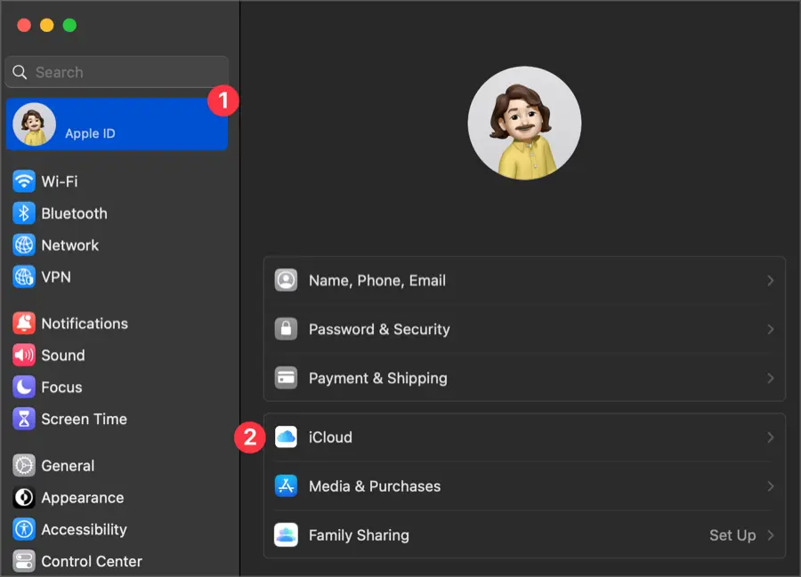 Cómo desactivar iCloud en Mac - STEP 1 System settings STEP 1 - System settings